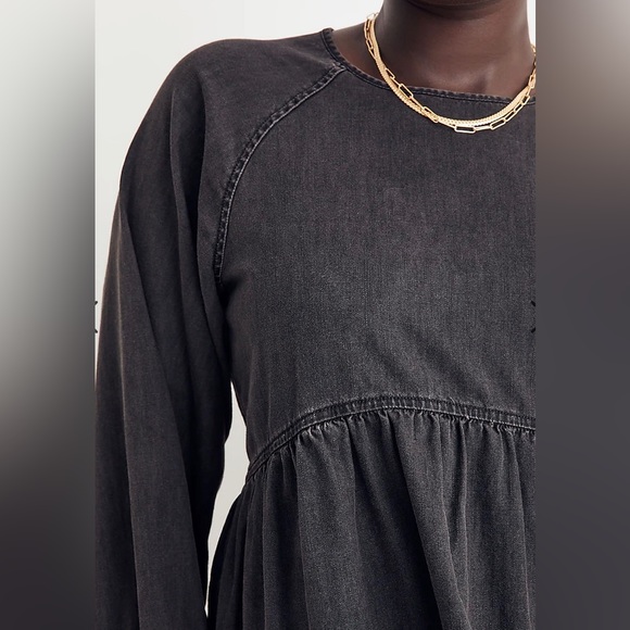 Madewell Denim Raglan-Sleeve Mini Dress in Lunar Wash Size 2X NEW - Picture 5 of 14